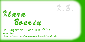 klara boeriu business card